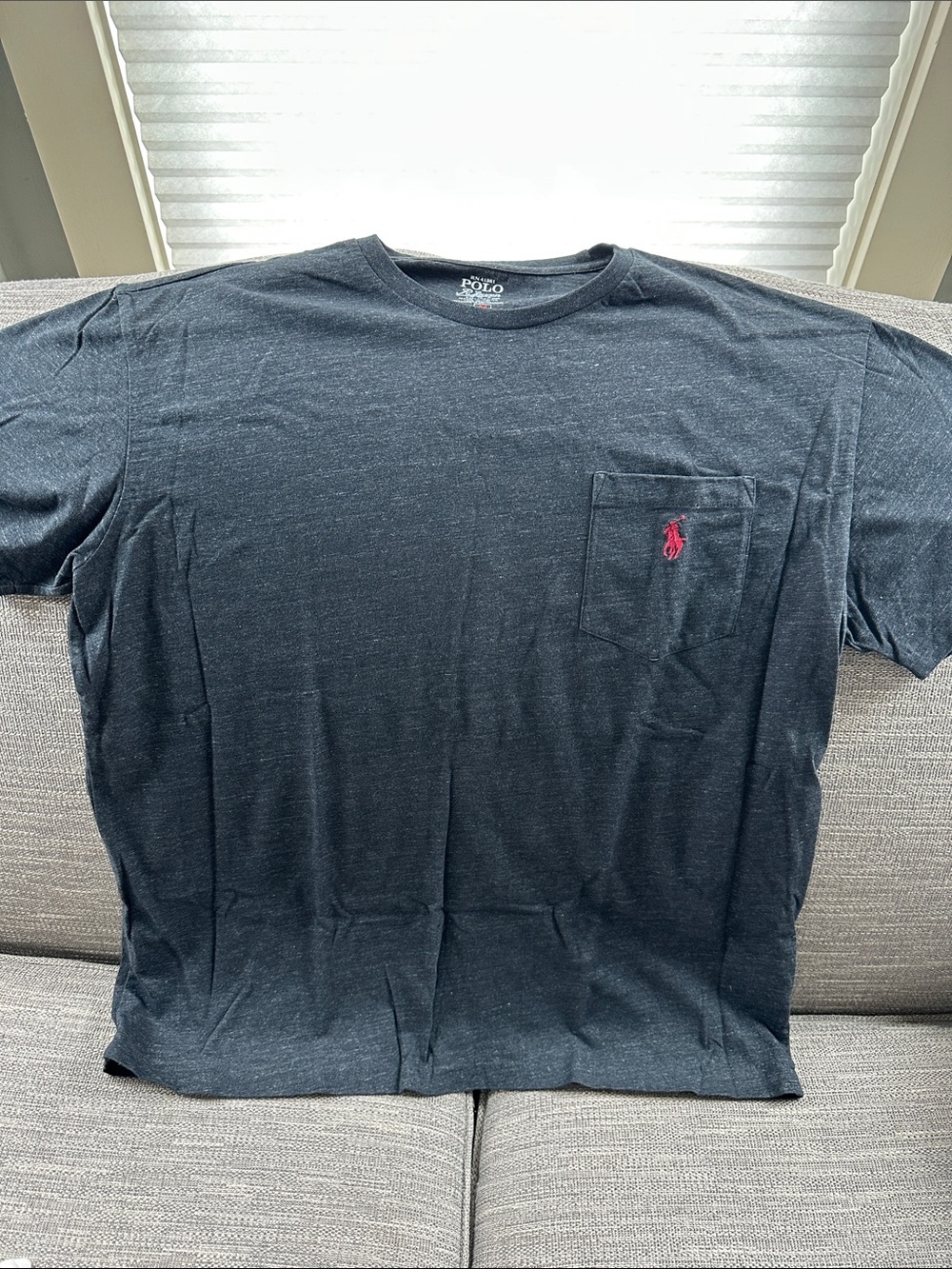 Polo by Ralph Lauren charcoal Short-Sleeve Pocket Tee with Red Pony